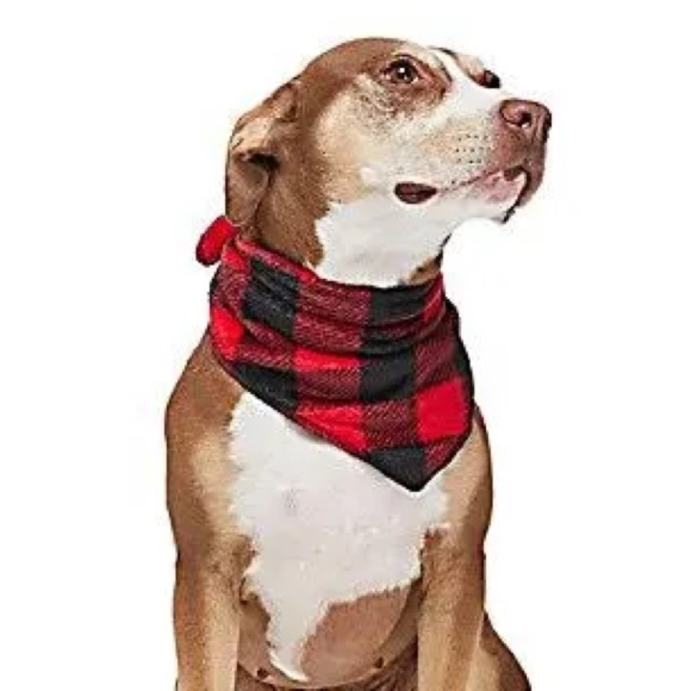 Family Pajamas Red and Black Checkered Dog Bandana Size S/M NWT